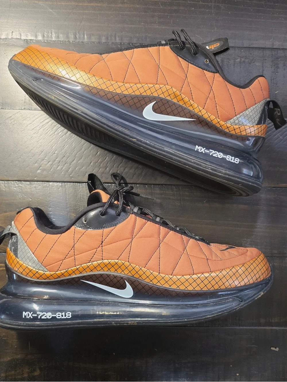 Nike Orange and Black Quilted MX-720-818 Sneakers